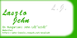 laszlo jehn business card